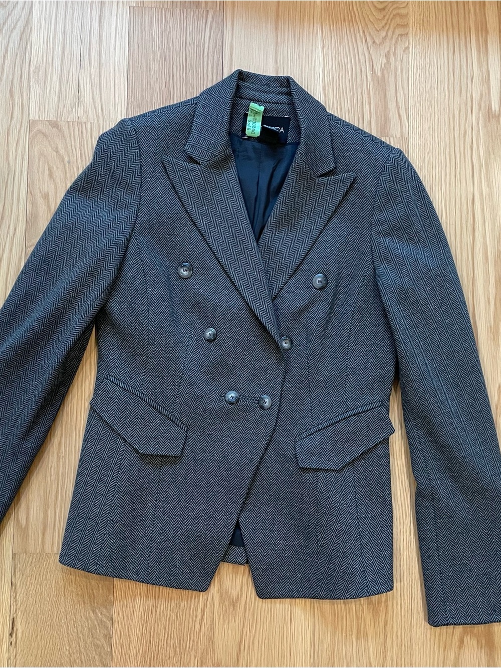 Double-Breasted Women's Blazer Jacket in Dark Grey